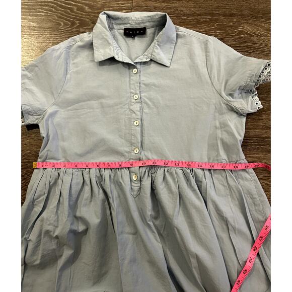 HATCH Maternity The Inez Eyelet Babydoll Shirt Dress Blue 100% Cotton 0 / XS EUC - Picture 14 of 15